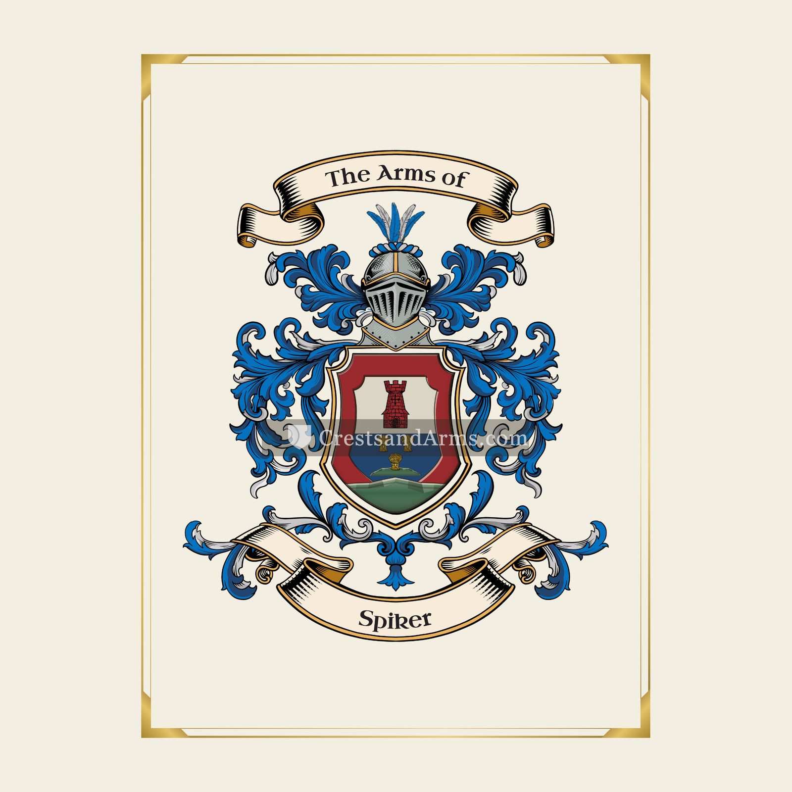 With gold border