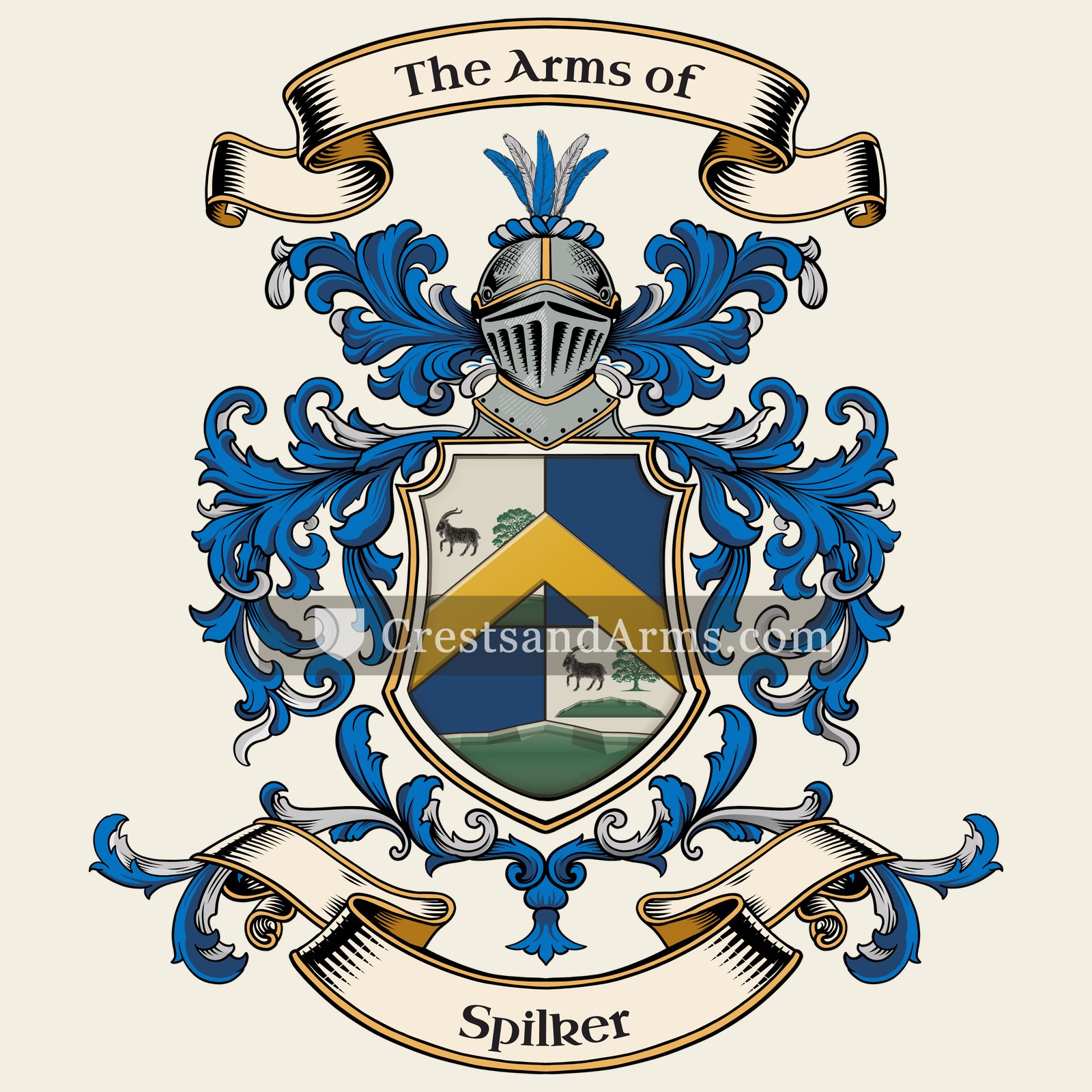 The Spilker coat of arms, drawn from the recorded blazon