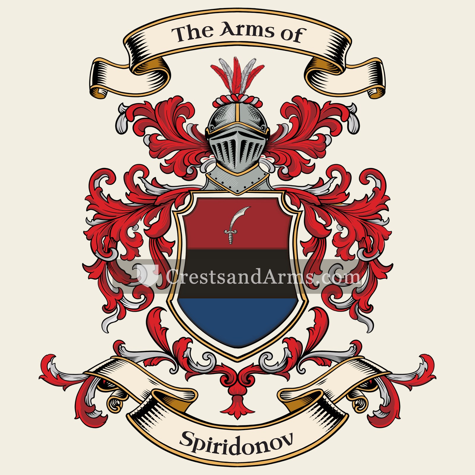 The Spiridonov coat of arms, drawn from the recorded blazon