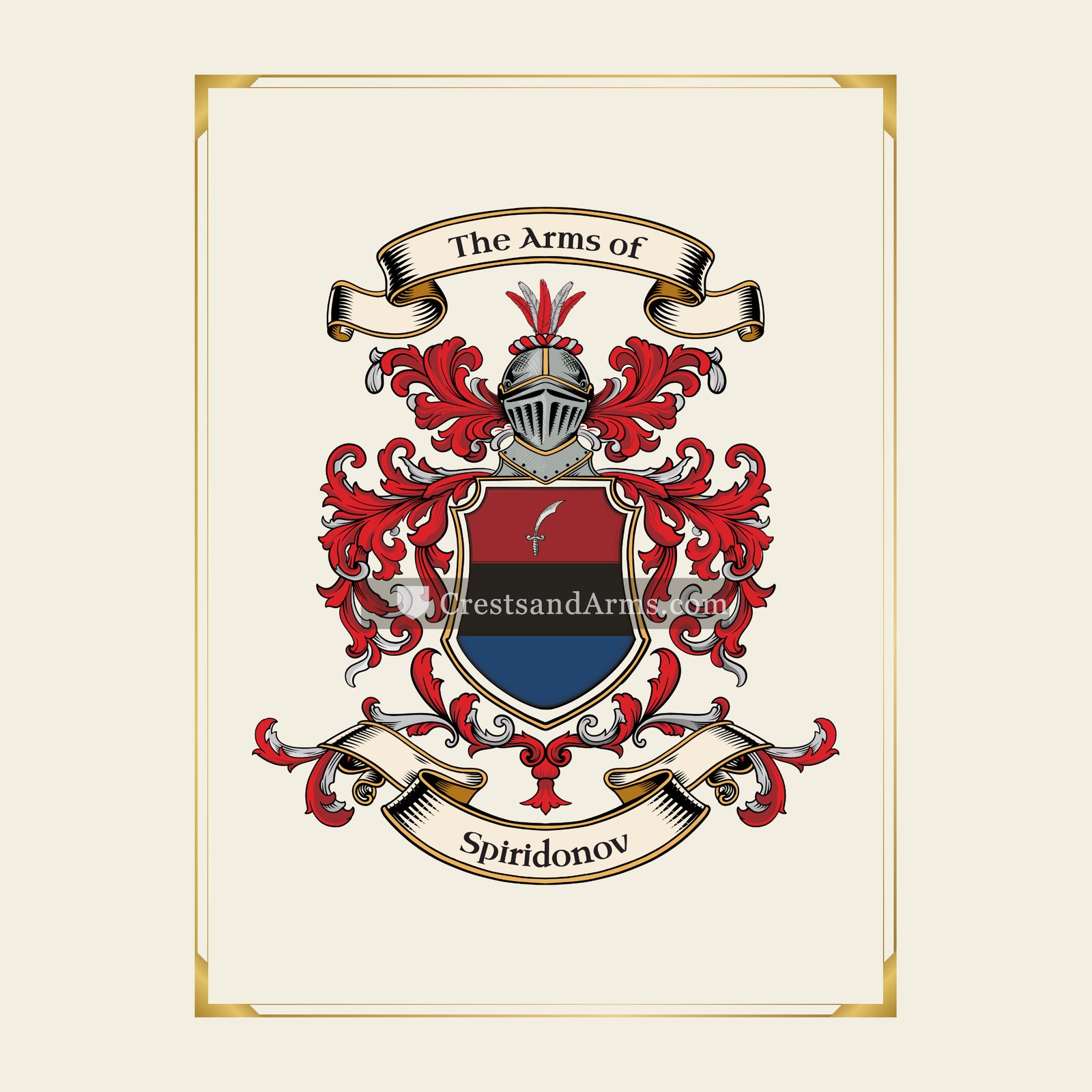 With gold border