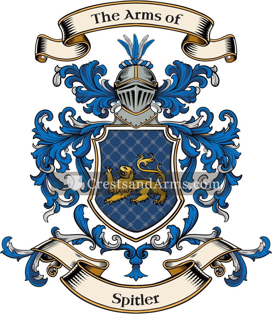 The Spitler coat of arms, drawn from the recorded blazon