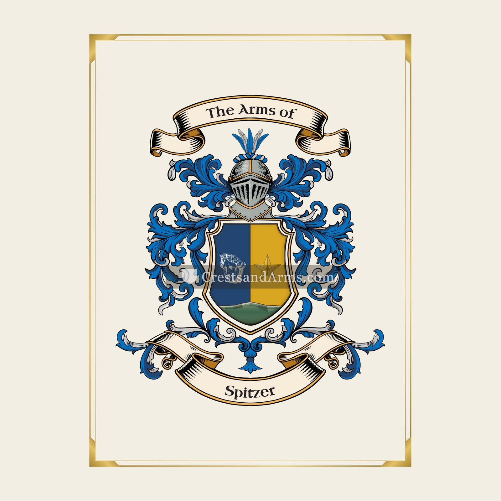 With gold border