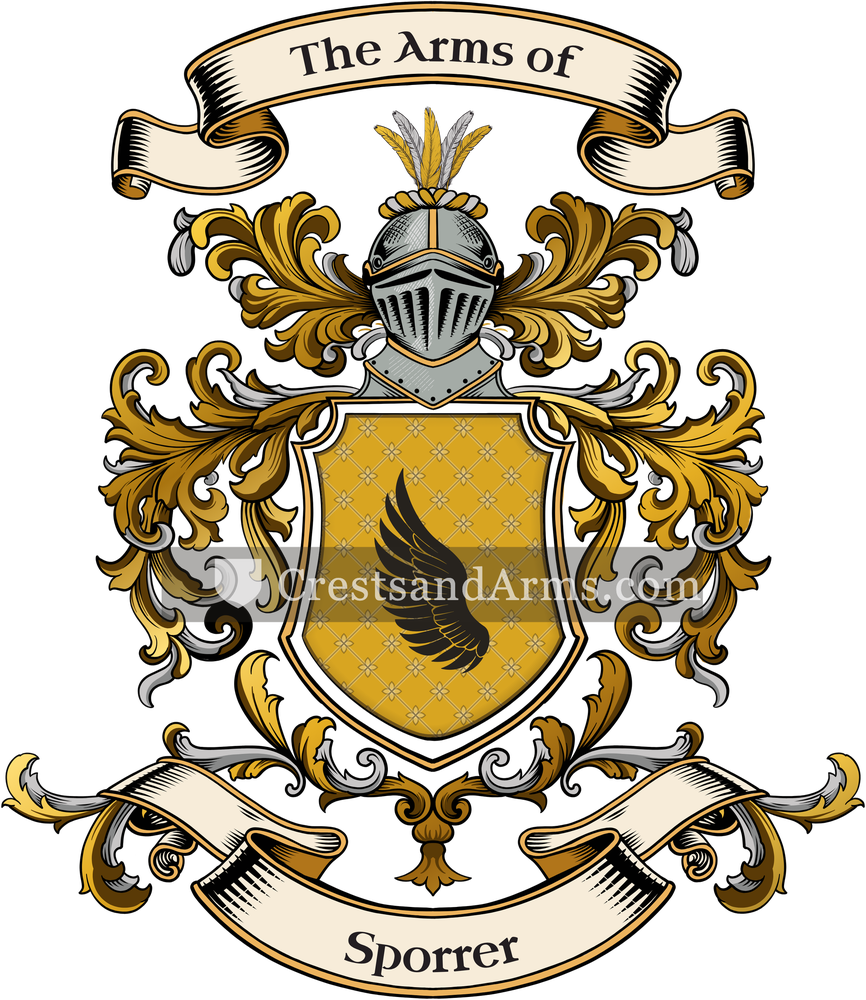 The Sporrer coat of arms, drawn from the recorded blazon