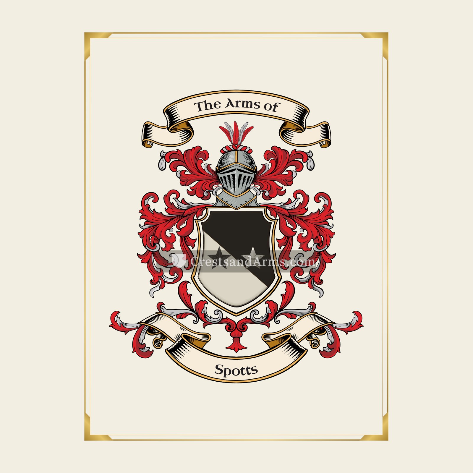 With gold border