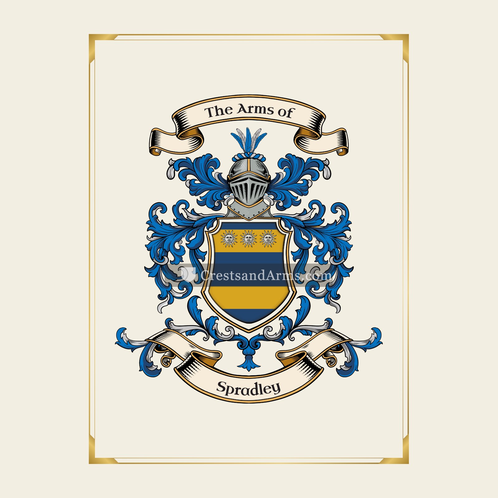With gold border