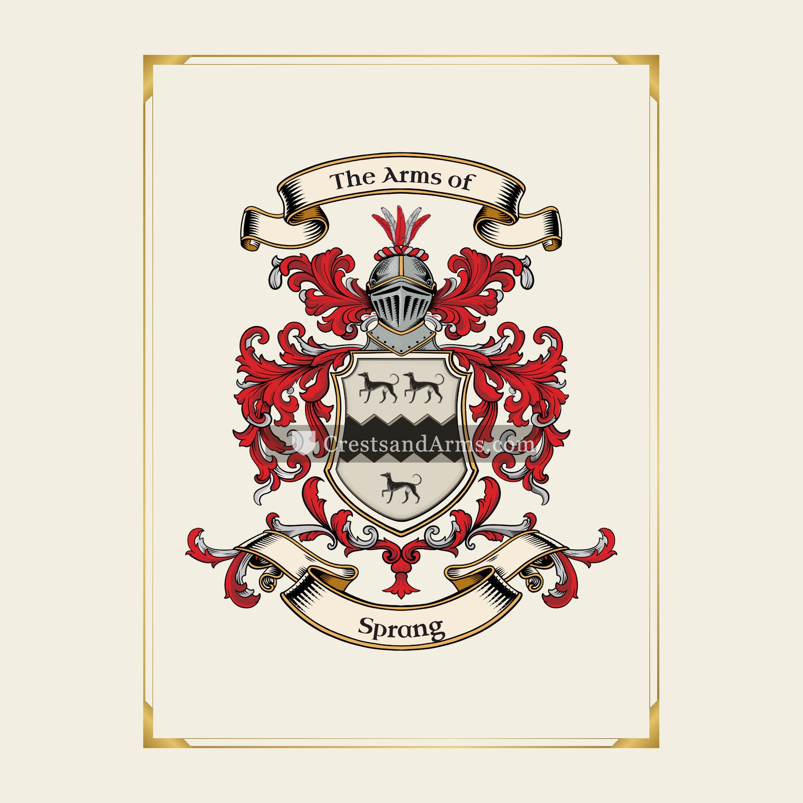 With gold border