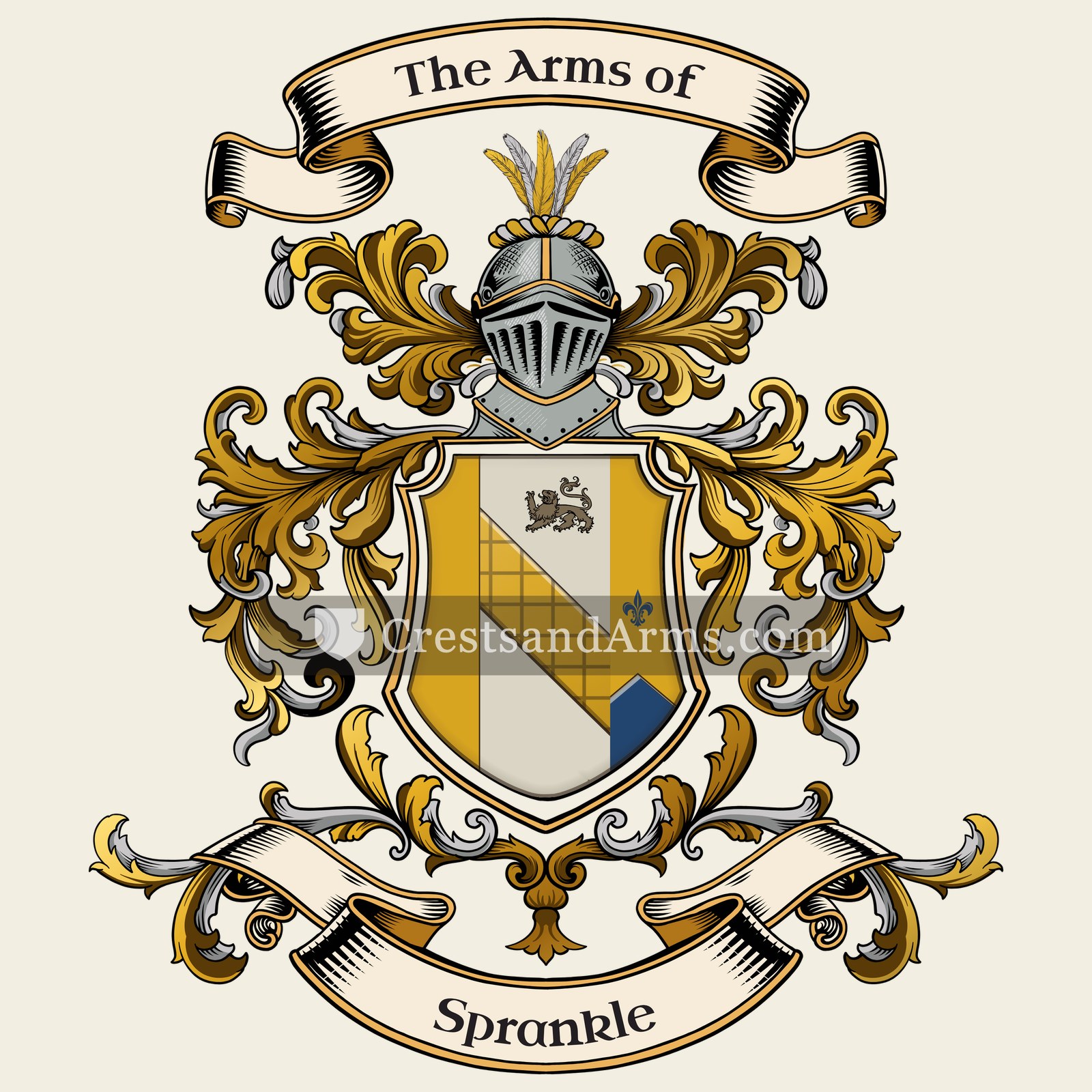 The Sprankle coat of arms, drawn from the recorded blazon