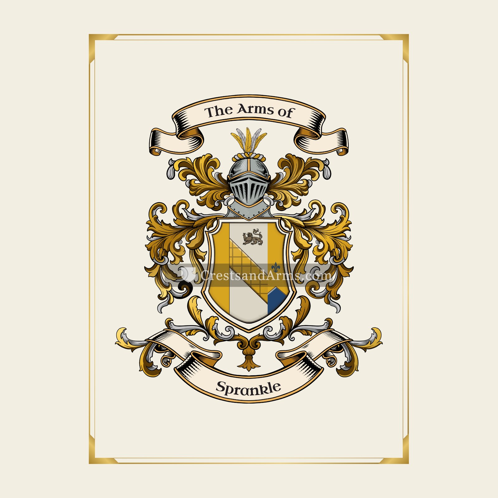 With gold border