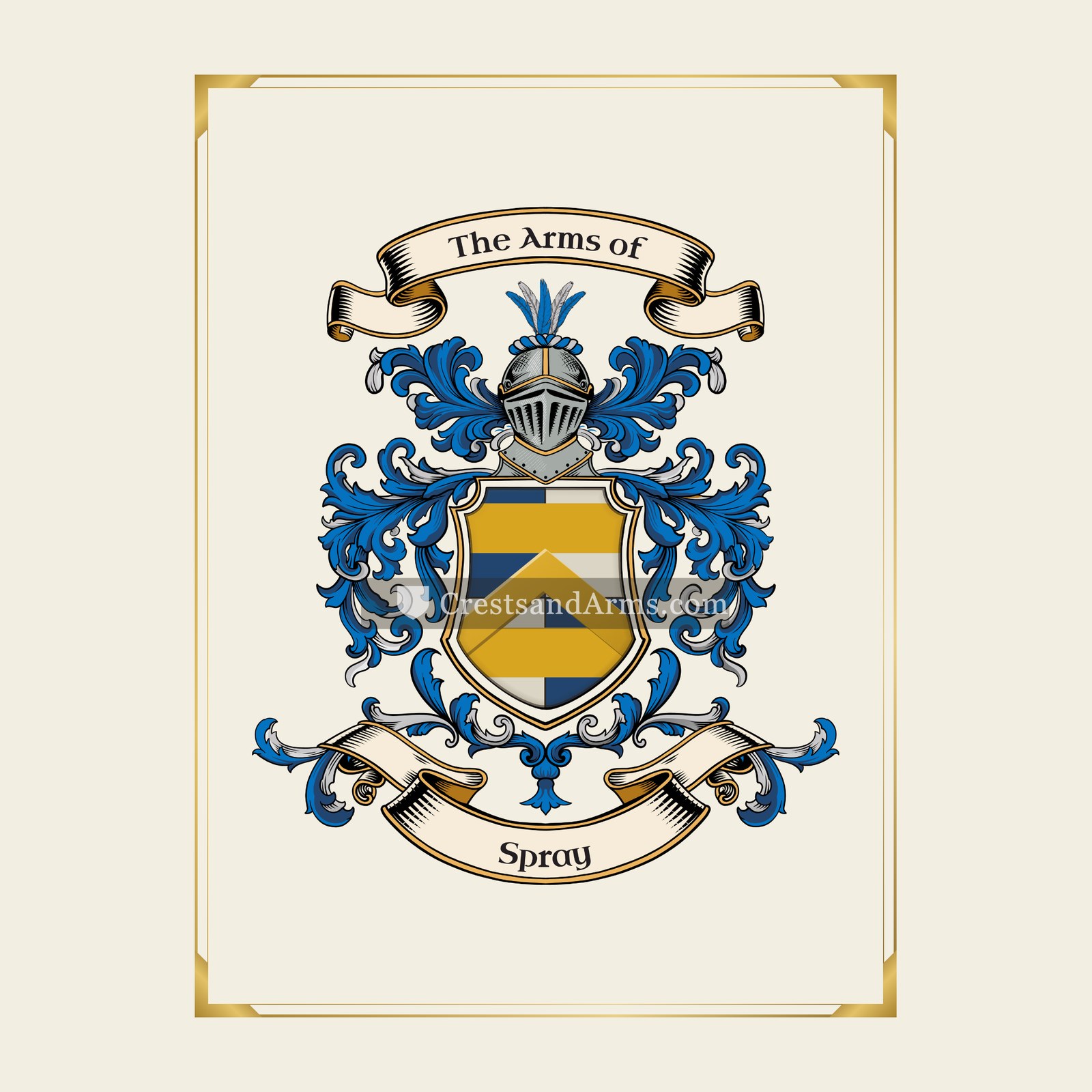 With gold border