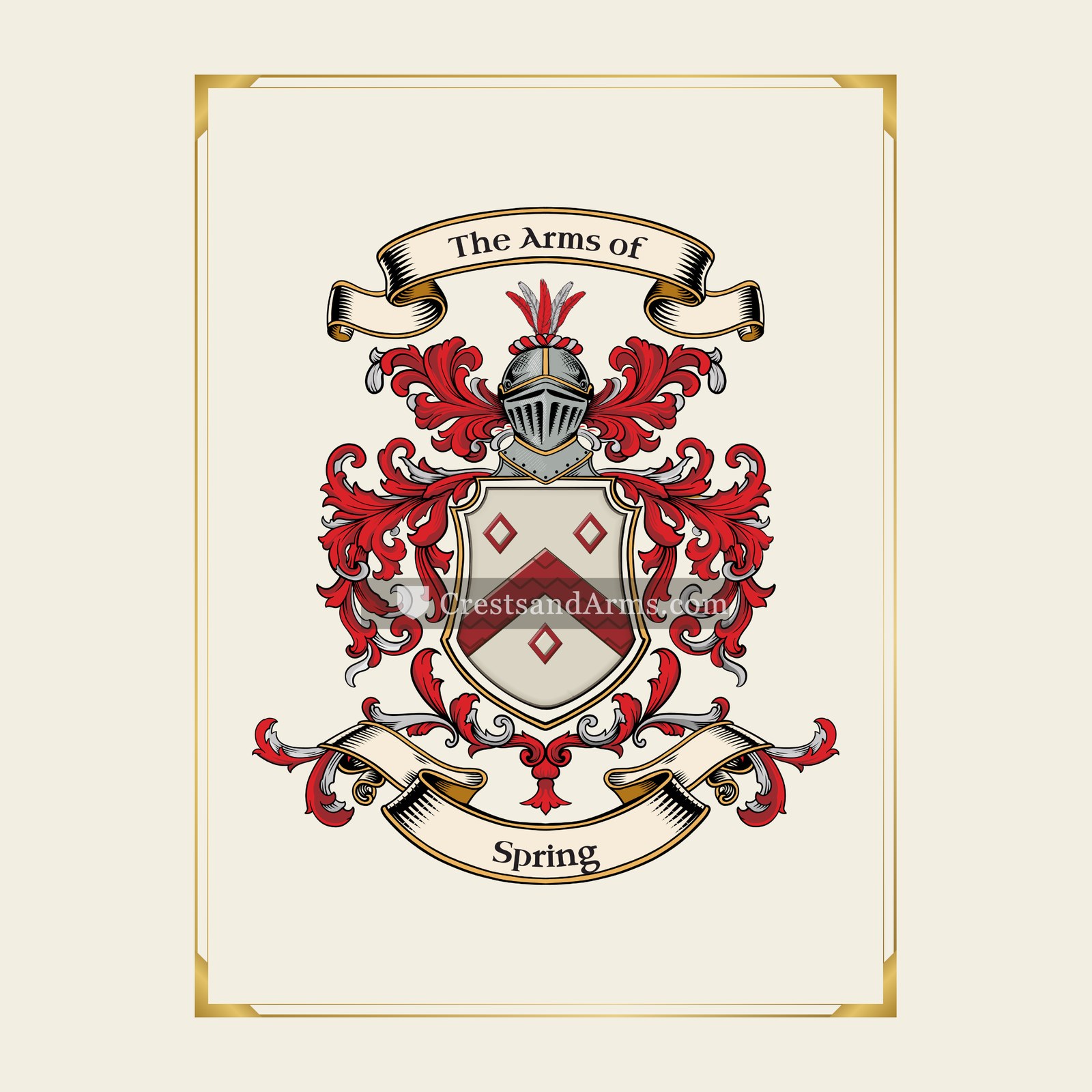 With gold border