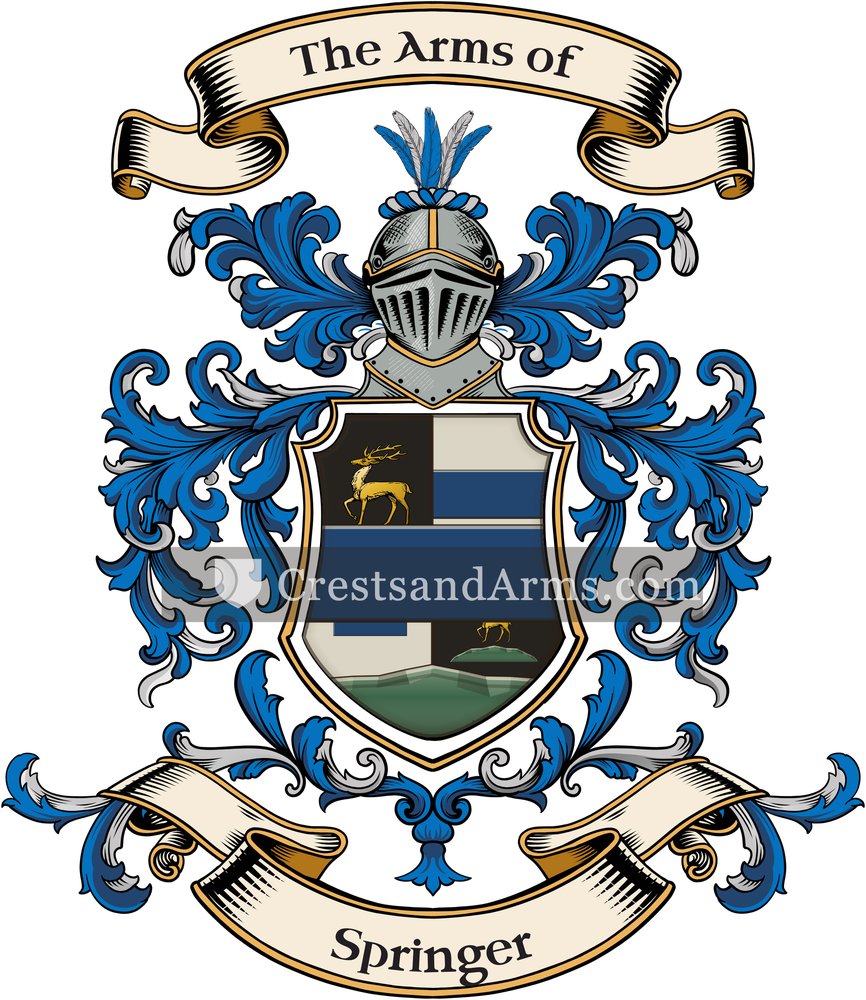 The Springer coat of arms, drawn from the recorded blazon