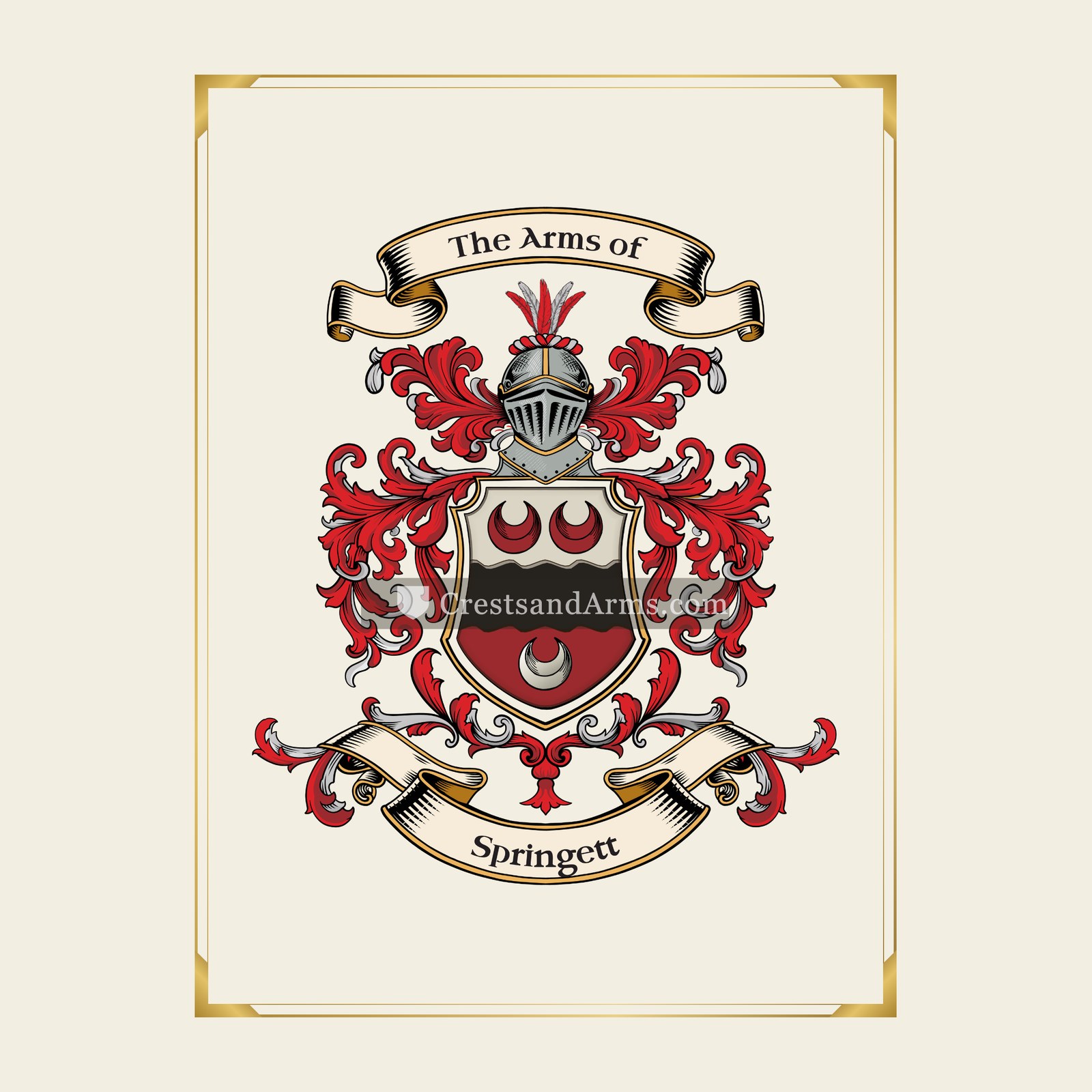 With gold border