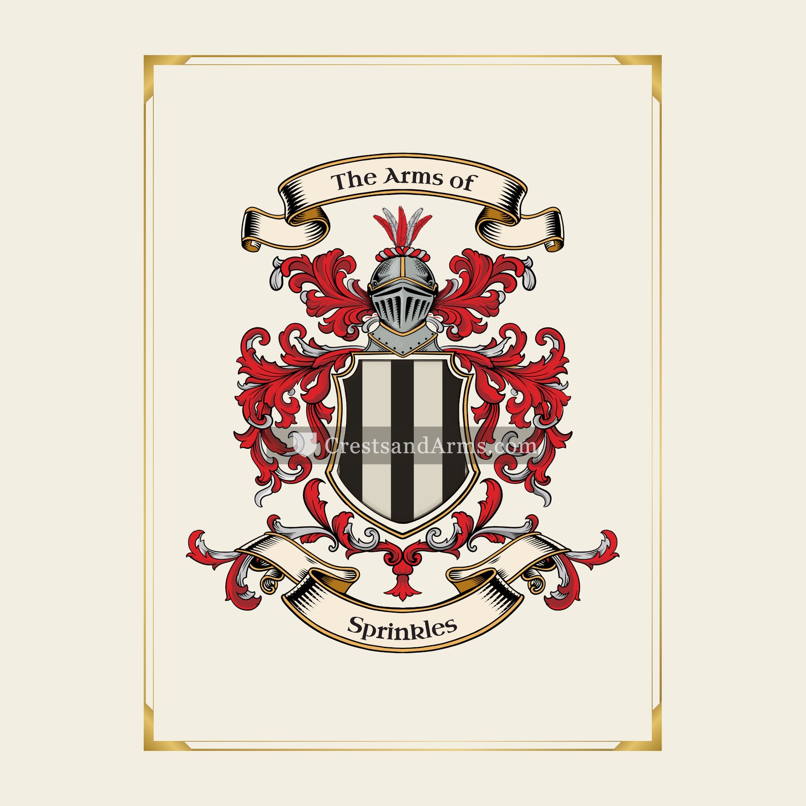 With gold border
