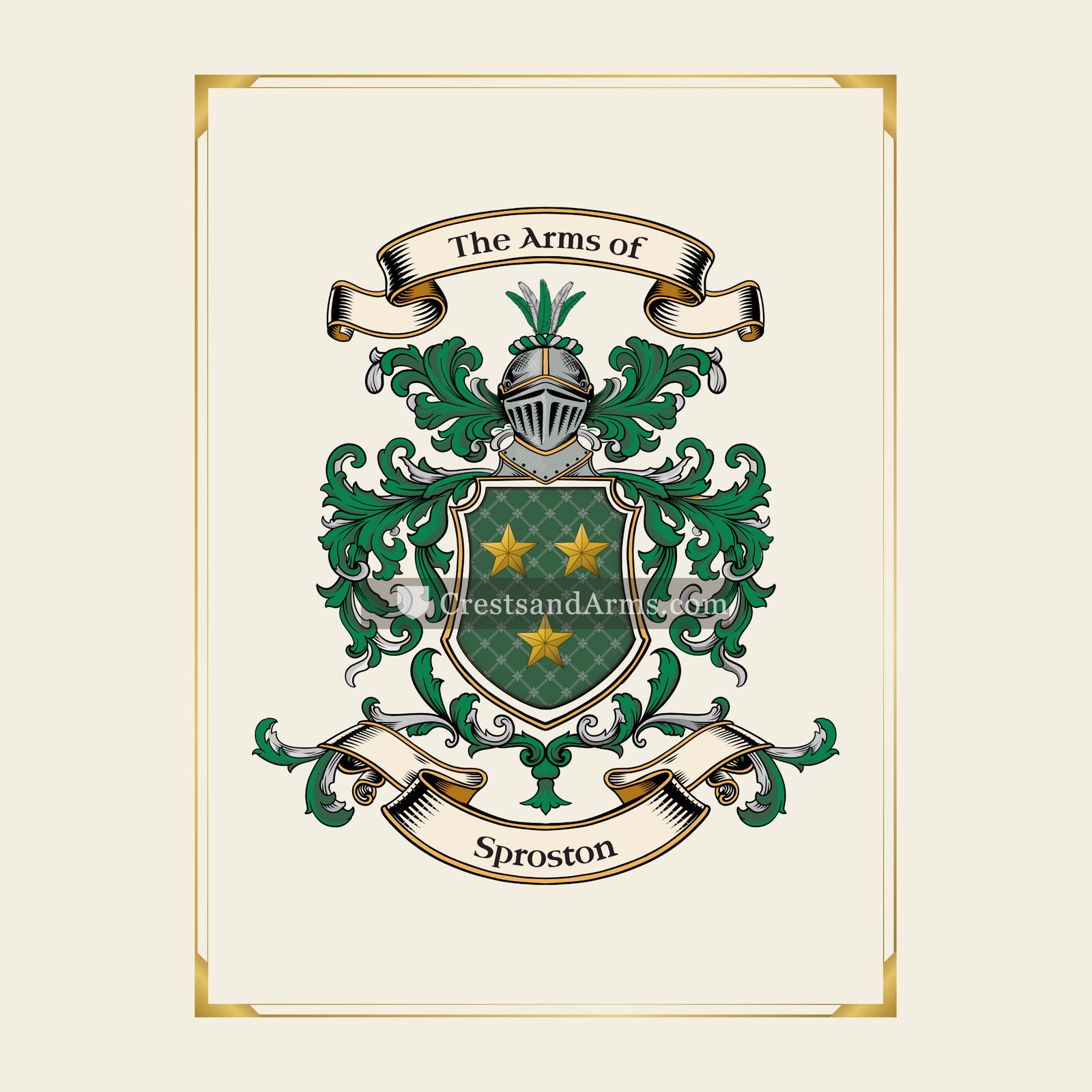 With gold border