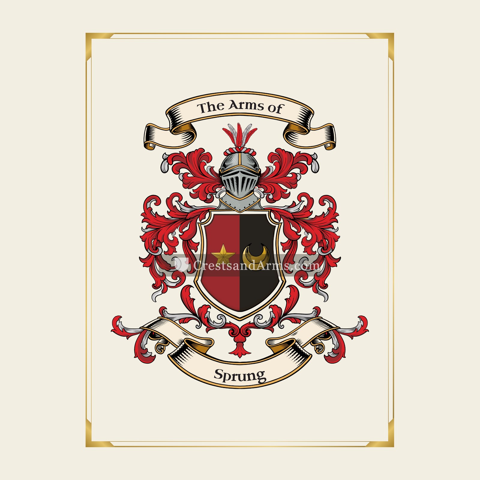 With gold border
