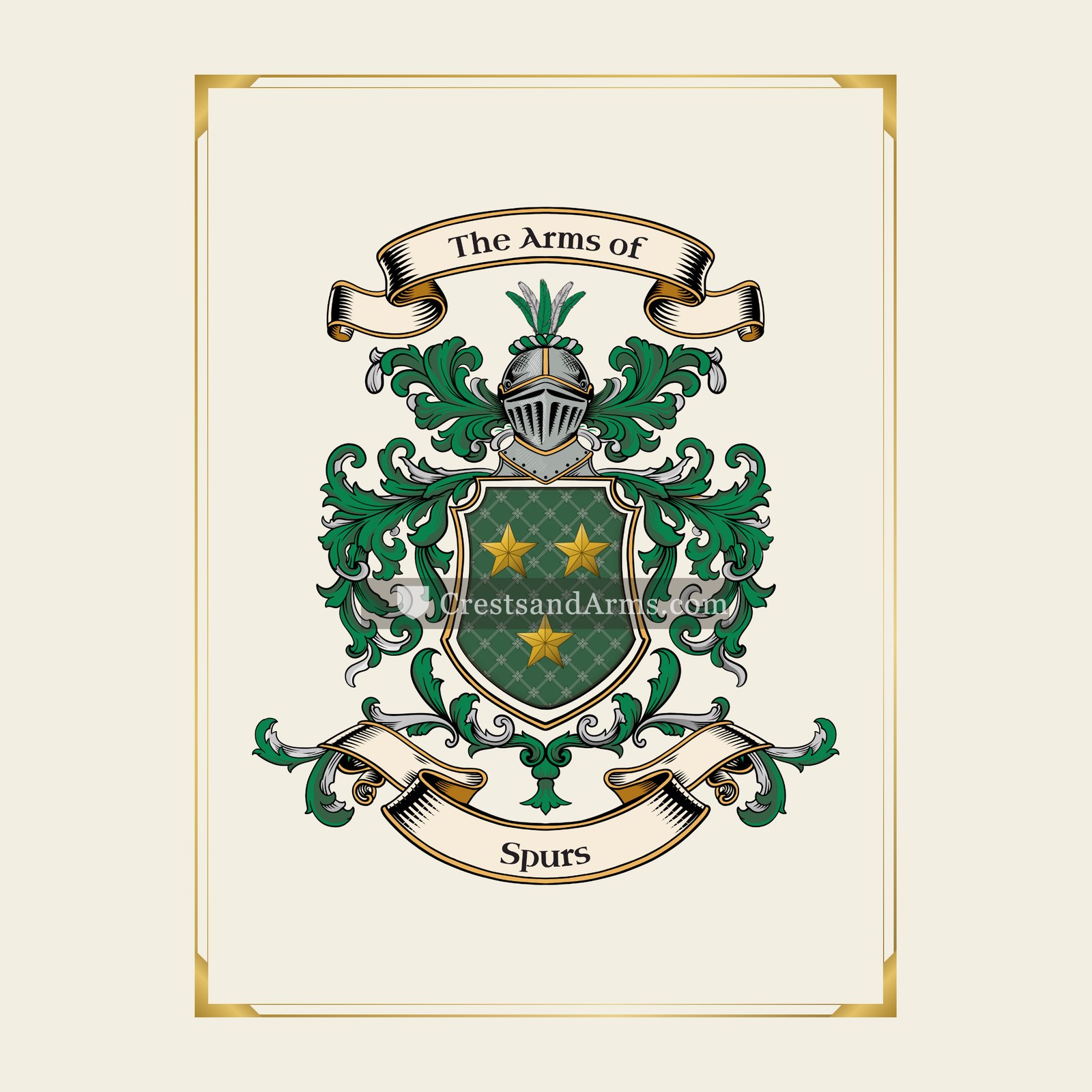 With gold border