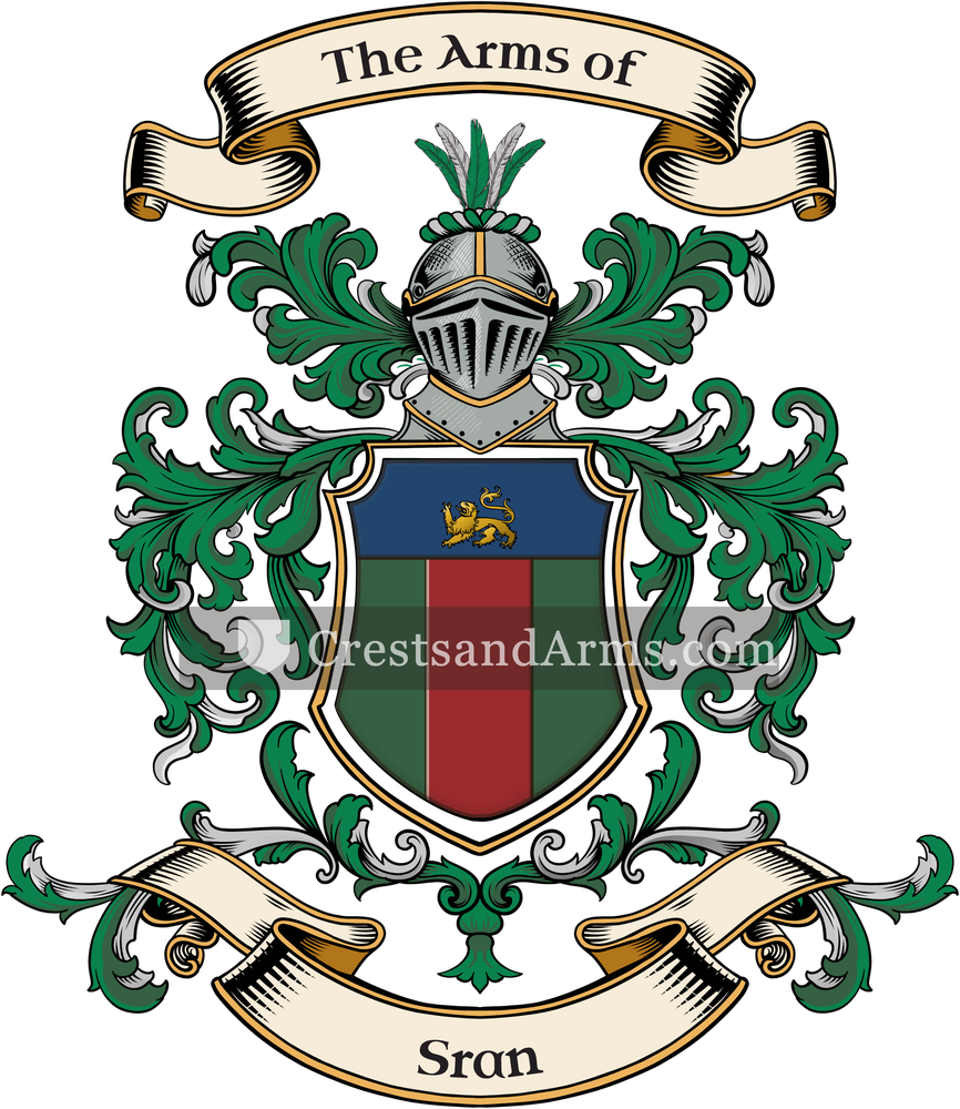 The Sran coat of arms, drawn from the recorded blazon