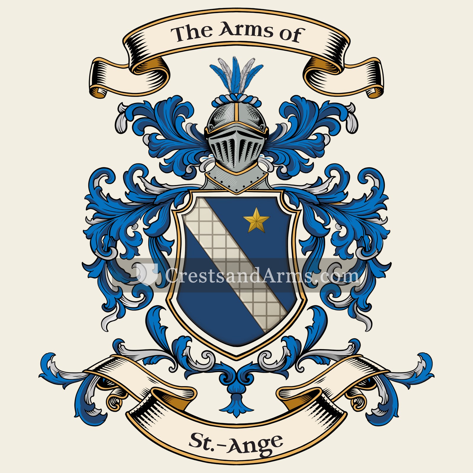 The St.-Ange coat of arms, drawn from the recorded blazon