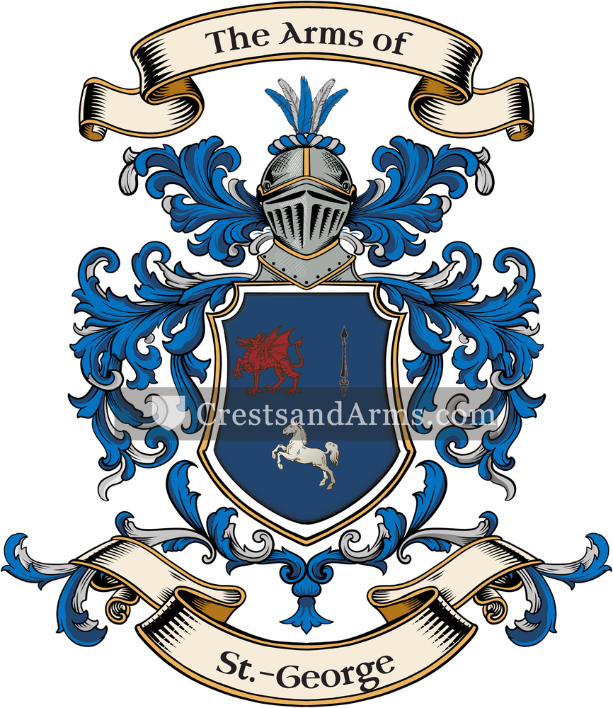 The St.-George coat of arms, drawn from the recorded blazon