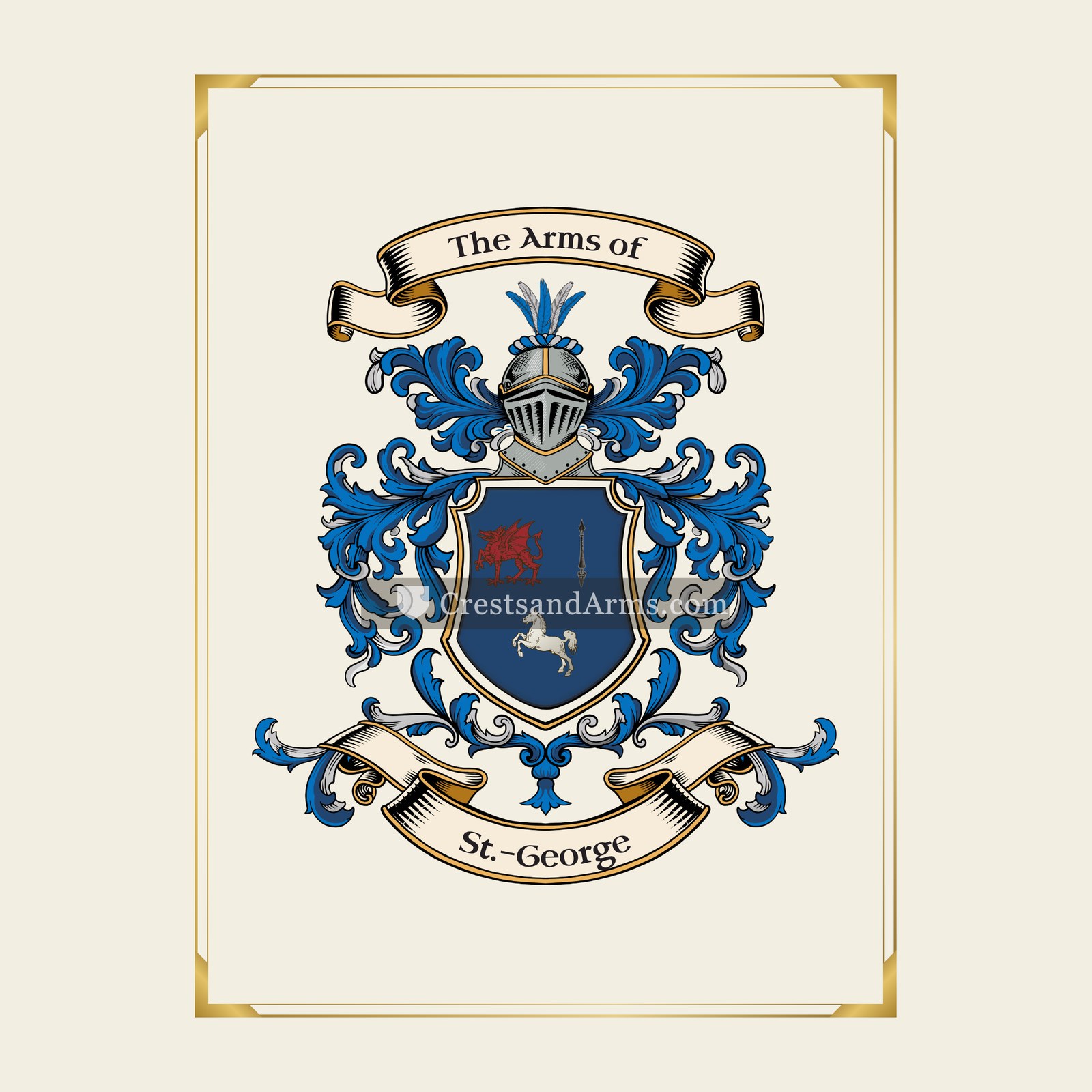 With gold border