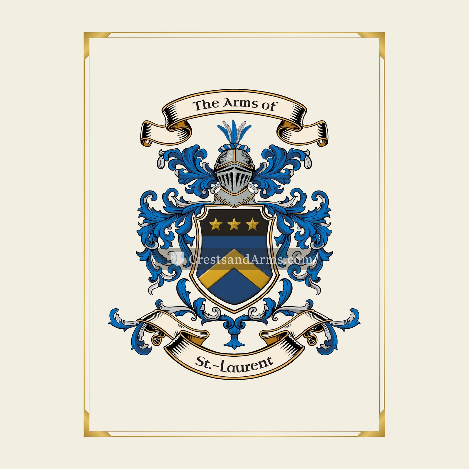 With gold border