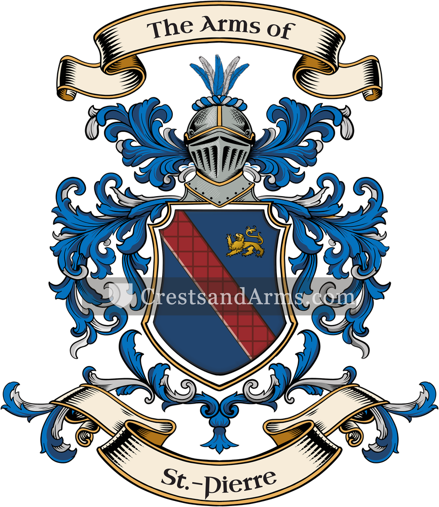 The St.-Pierre coat of arms, drawn from the recorded blazon