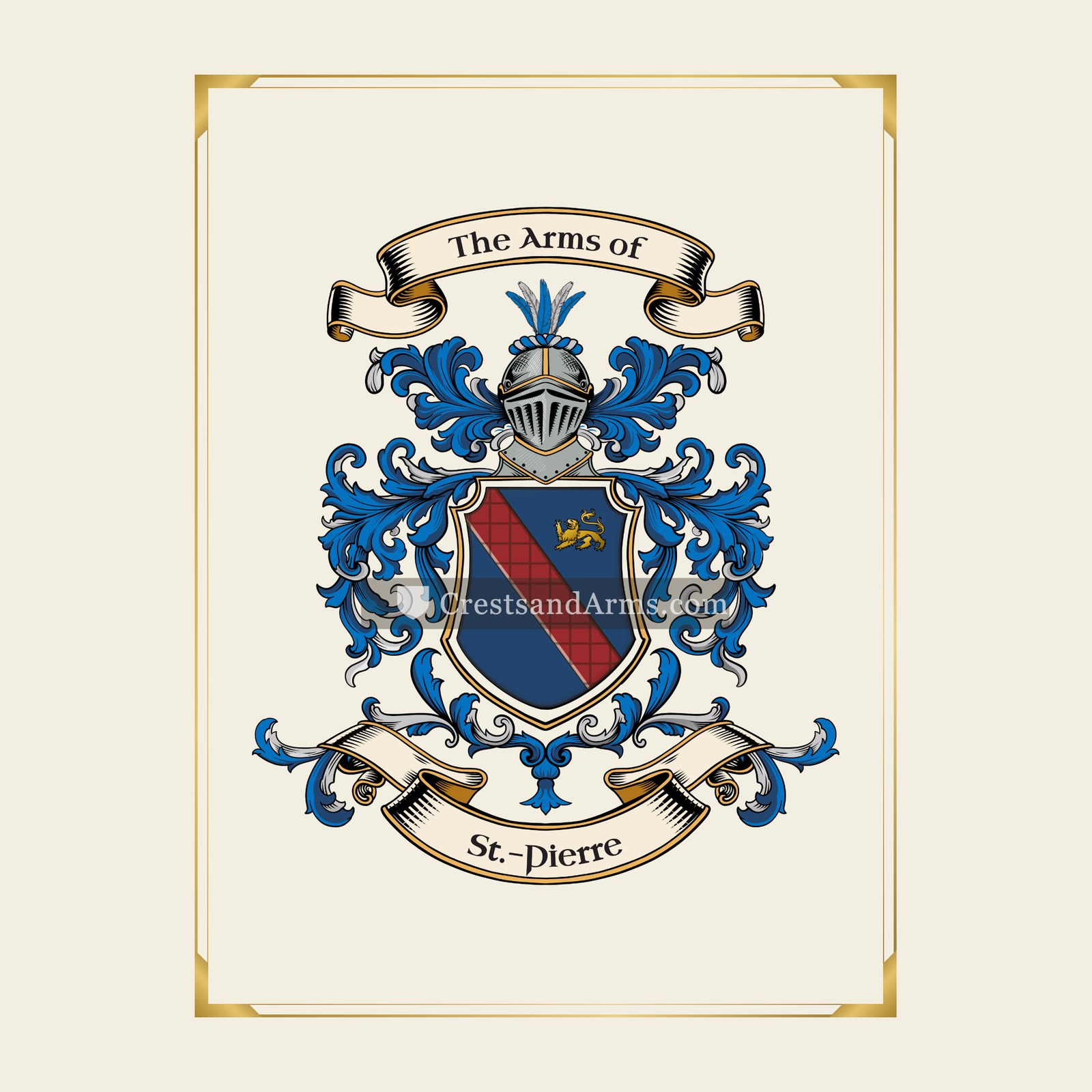 With gold border