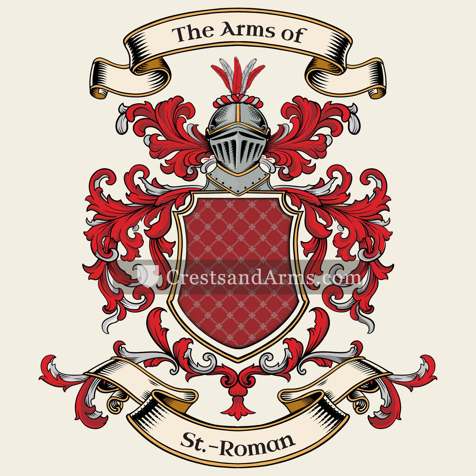 The St.-Roman coat of arms, drawn from the recorded blazon