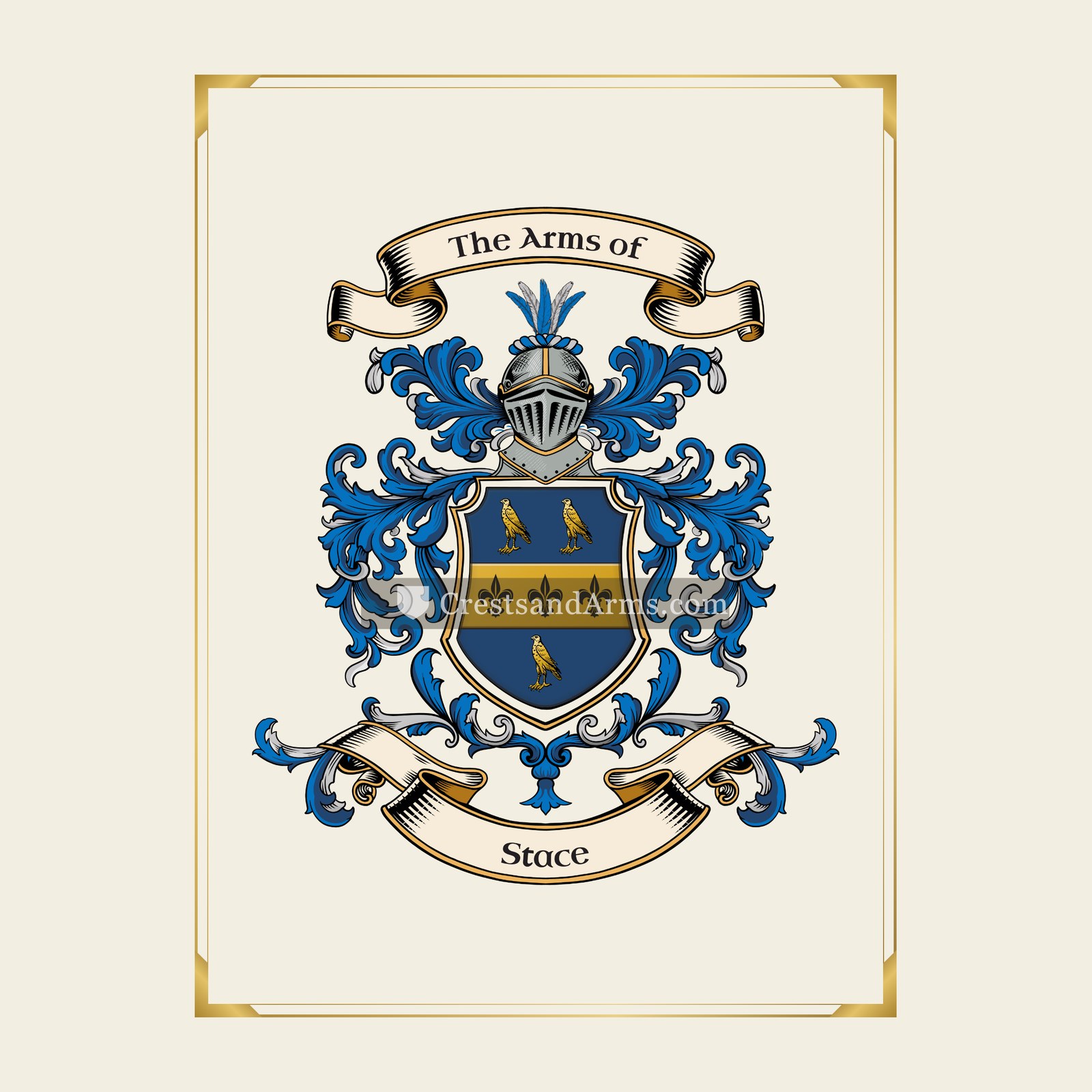 With gold border