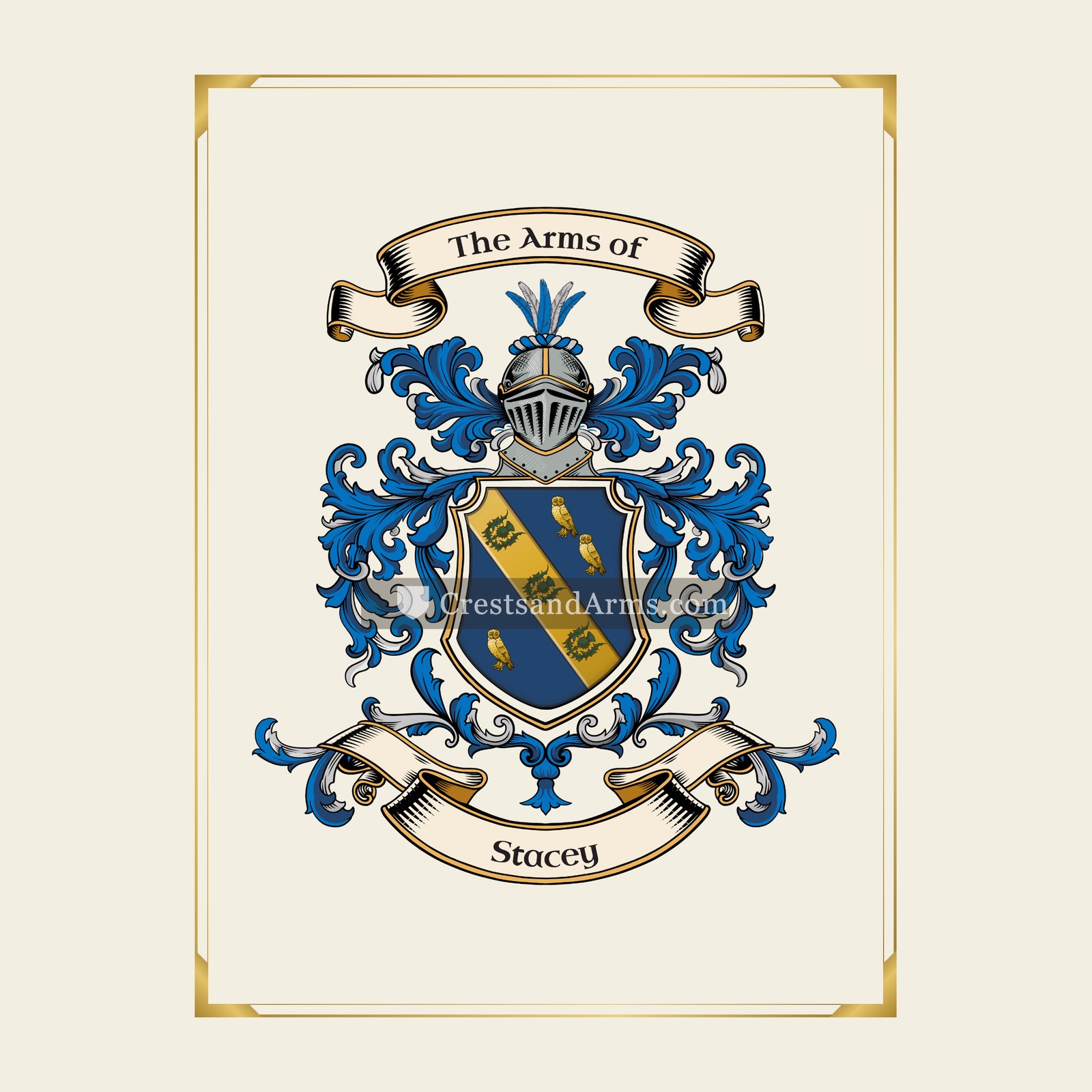 With gold border