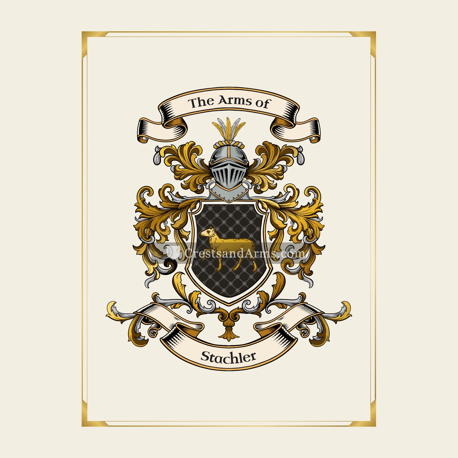 With gold border