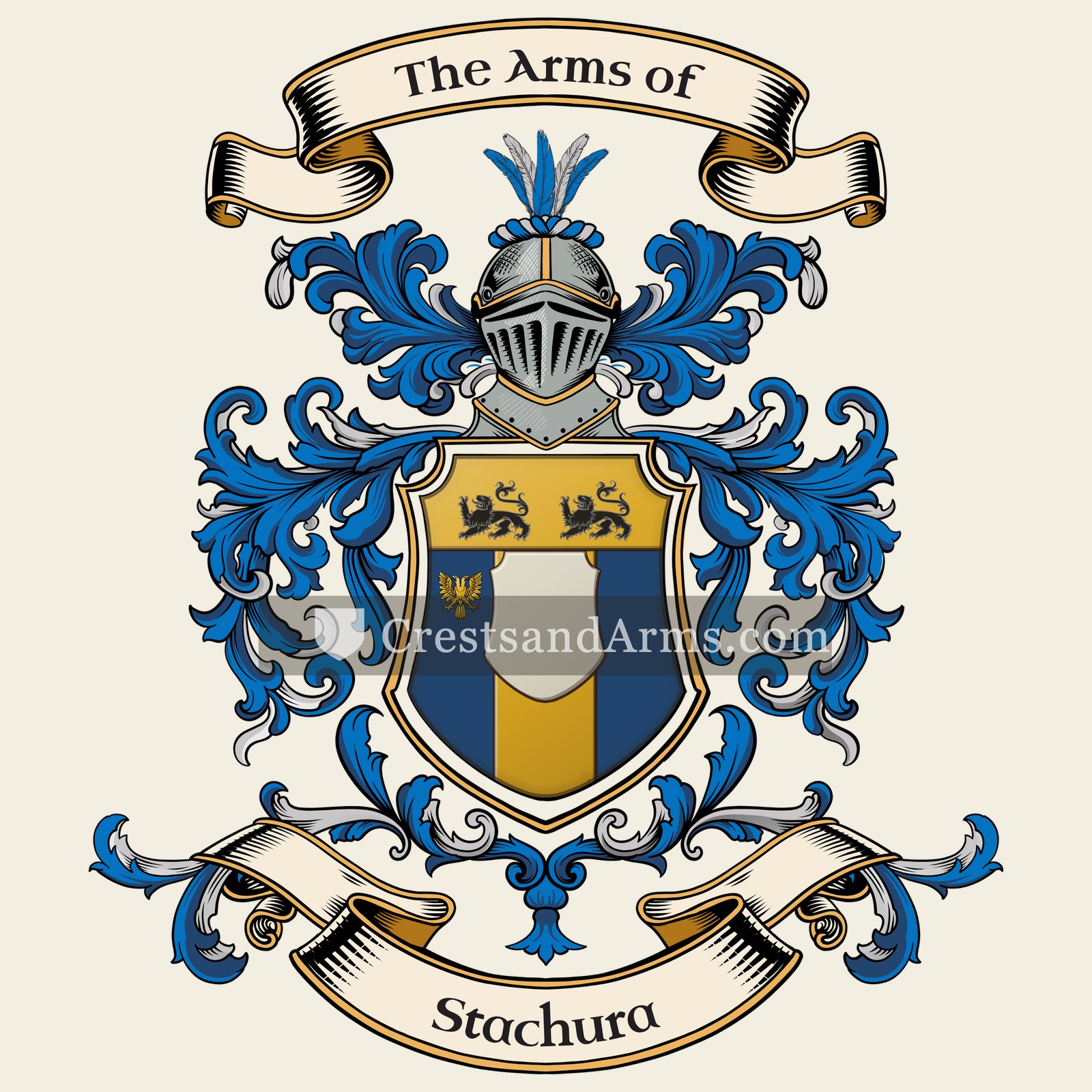 The Stachura coat of arms, drawn from the recorded blazon