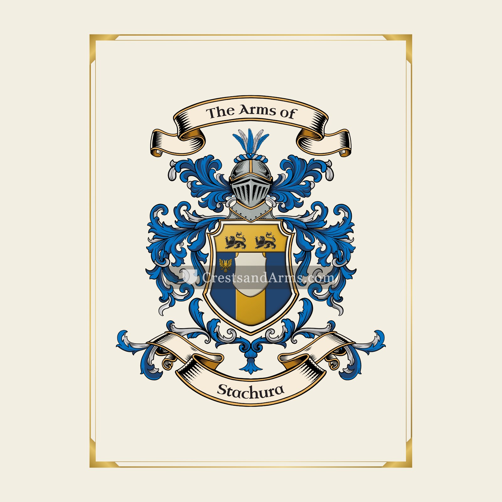 With gold border