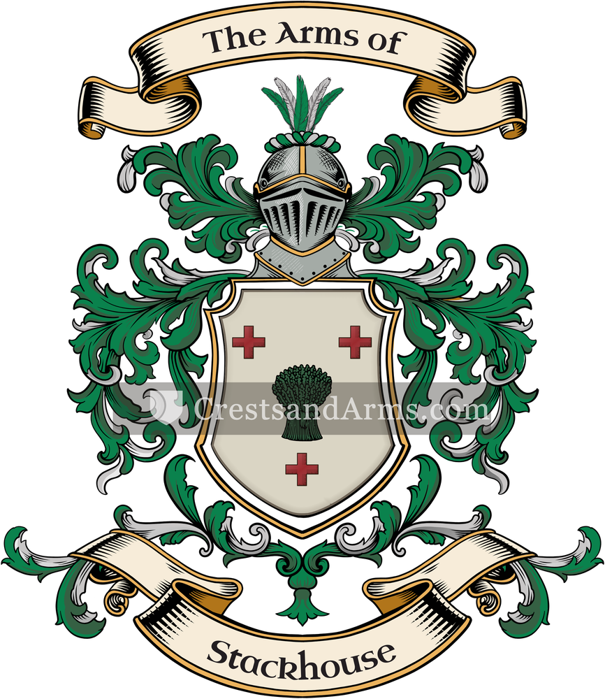 The Stackhouse coat of arms, drawn from the recorded blazon
