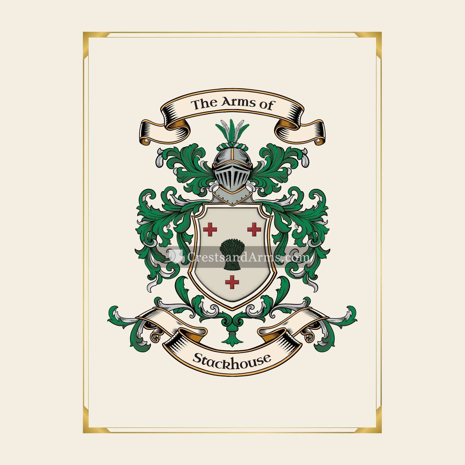 With gold border
