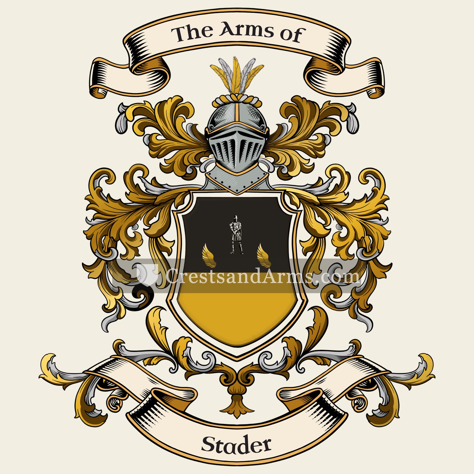 The Stader coat of arms, drawn from the recorded blazon