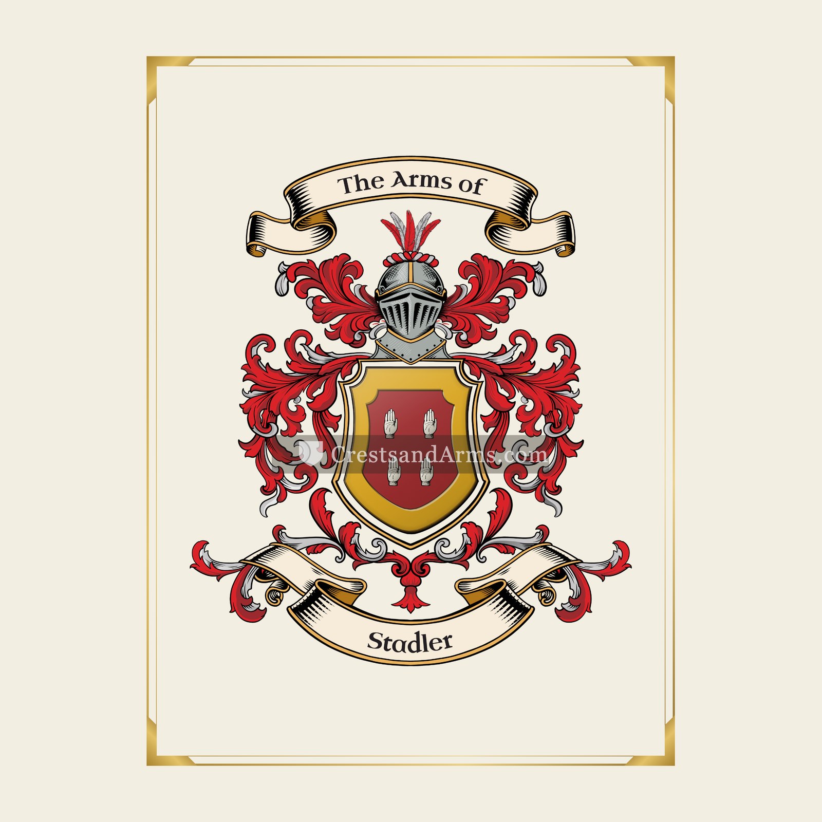 With gold border