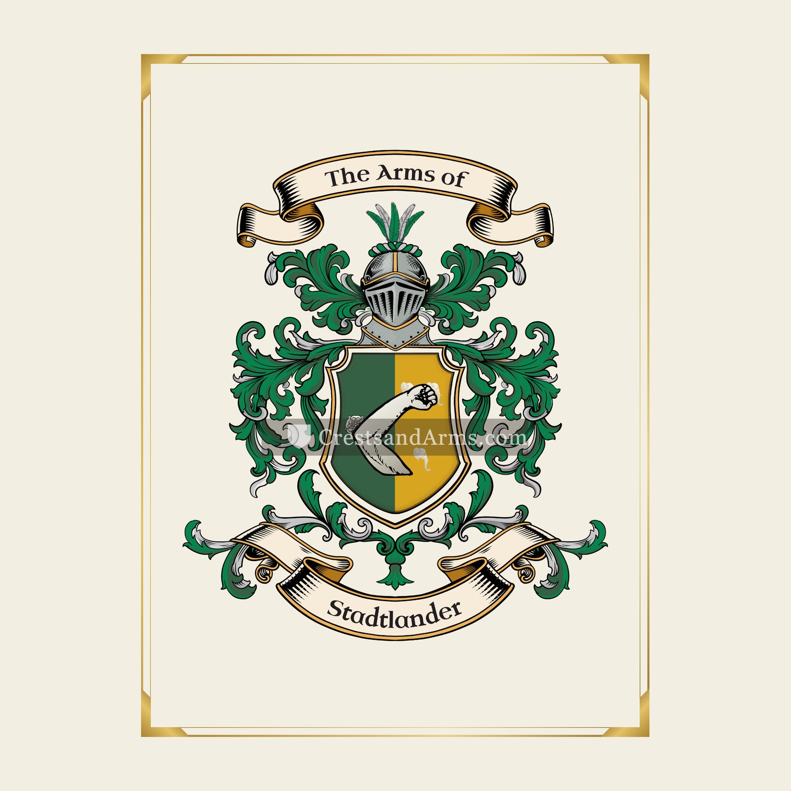 With gold border