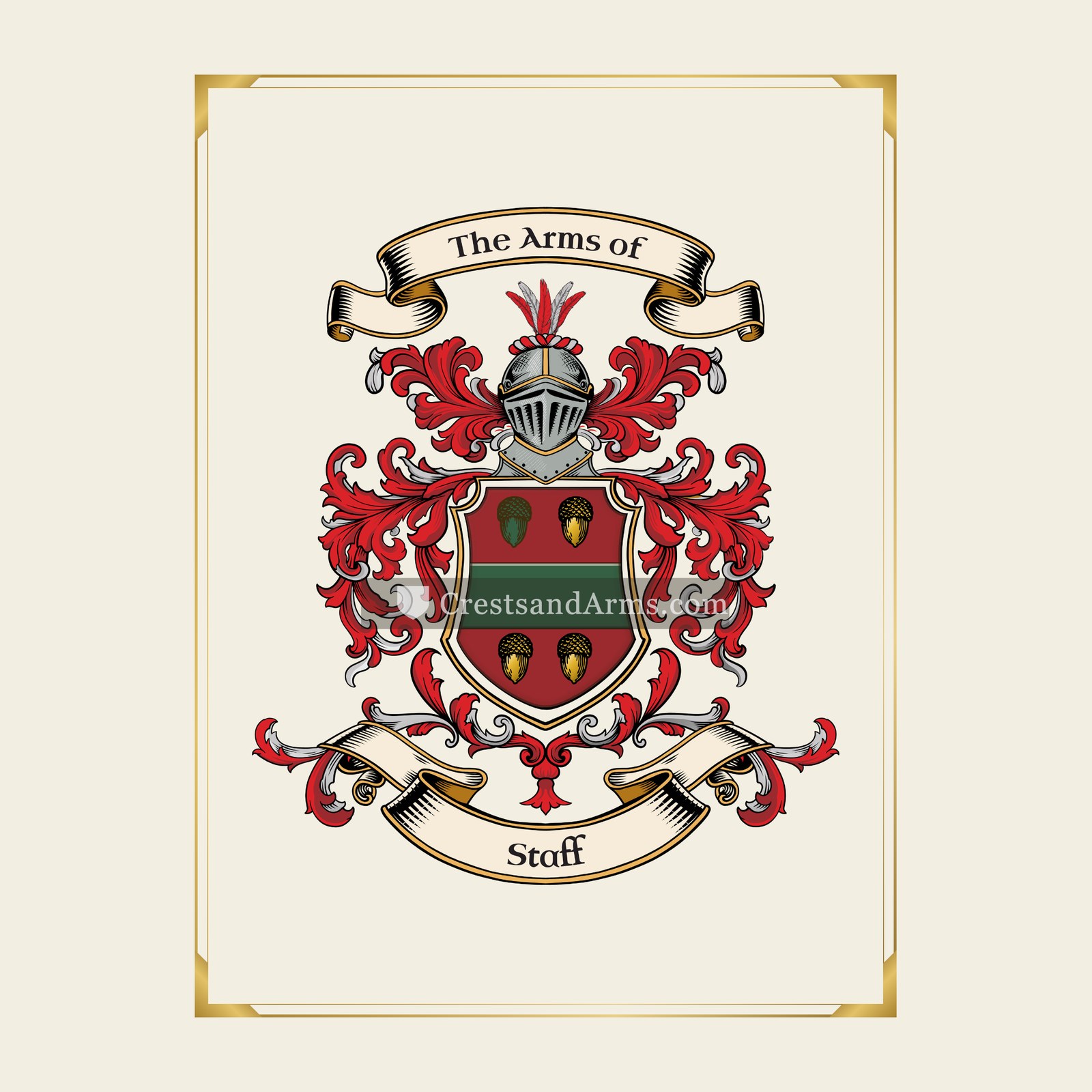 With gold border