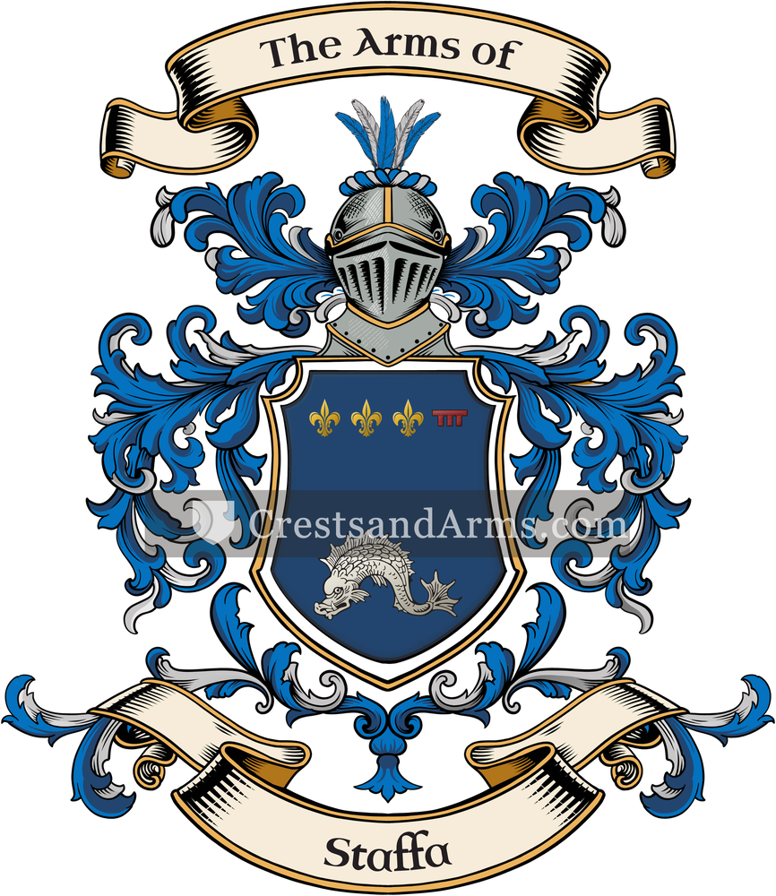 The Staffa coat of arms, drawn from the recorded blazon