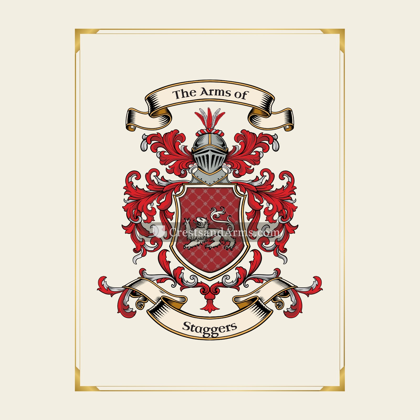 With gold border