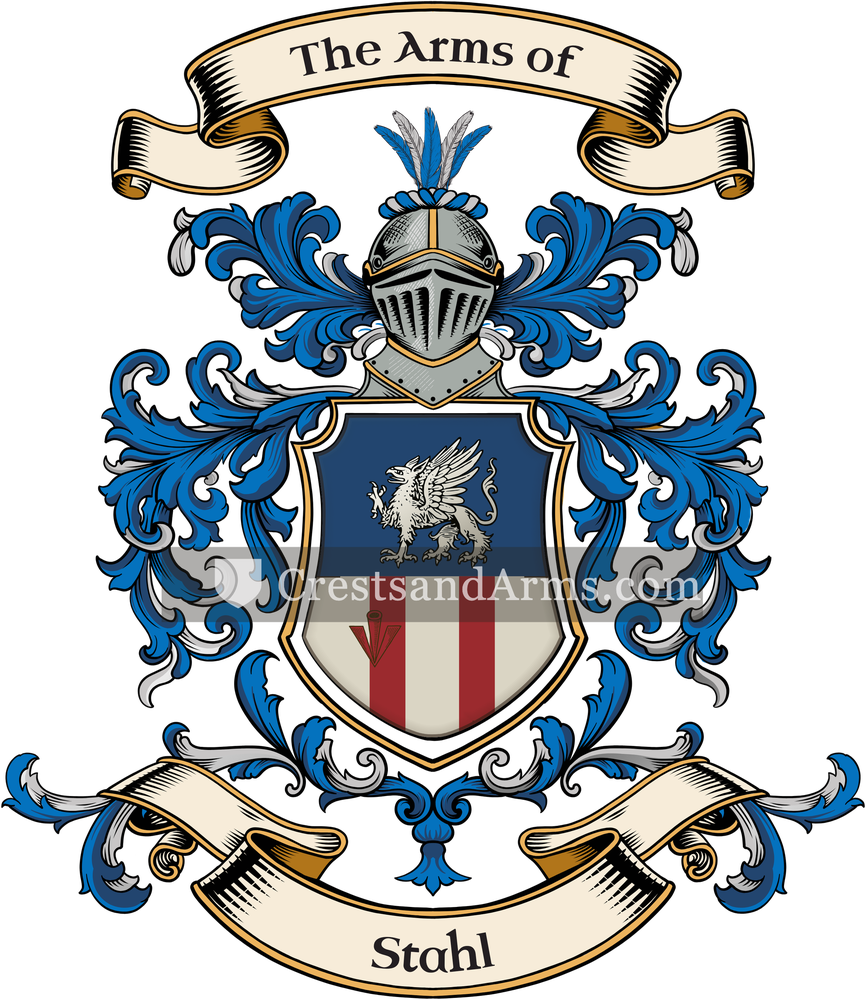 The Stahl coat of arms, drawn from the recorded blazon