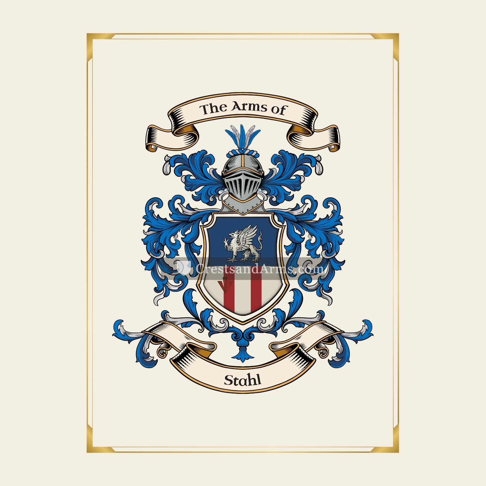With gold border