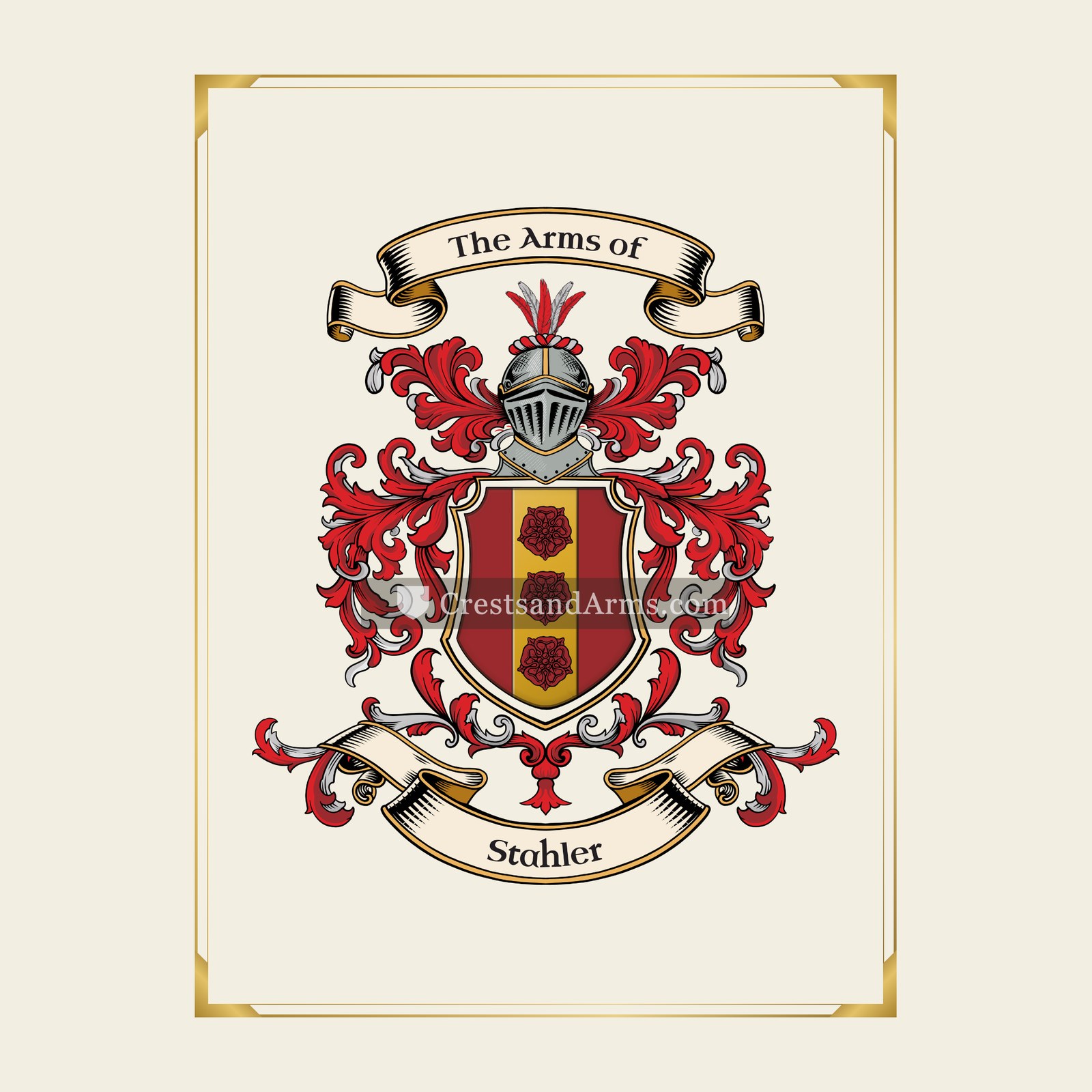 With gold border