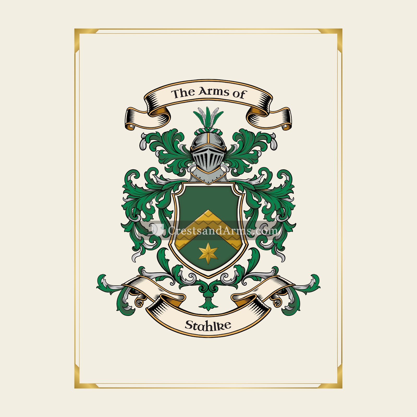 With gold border