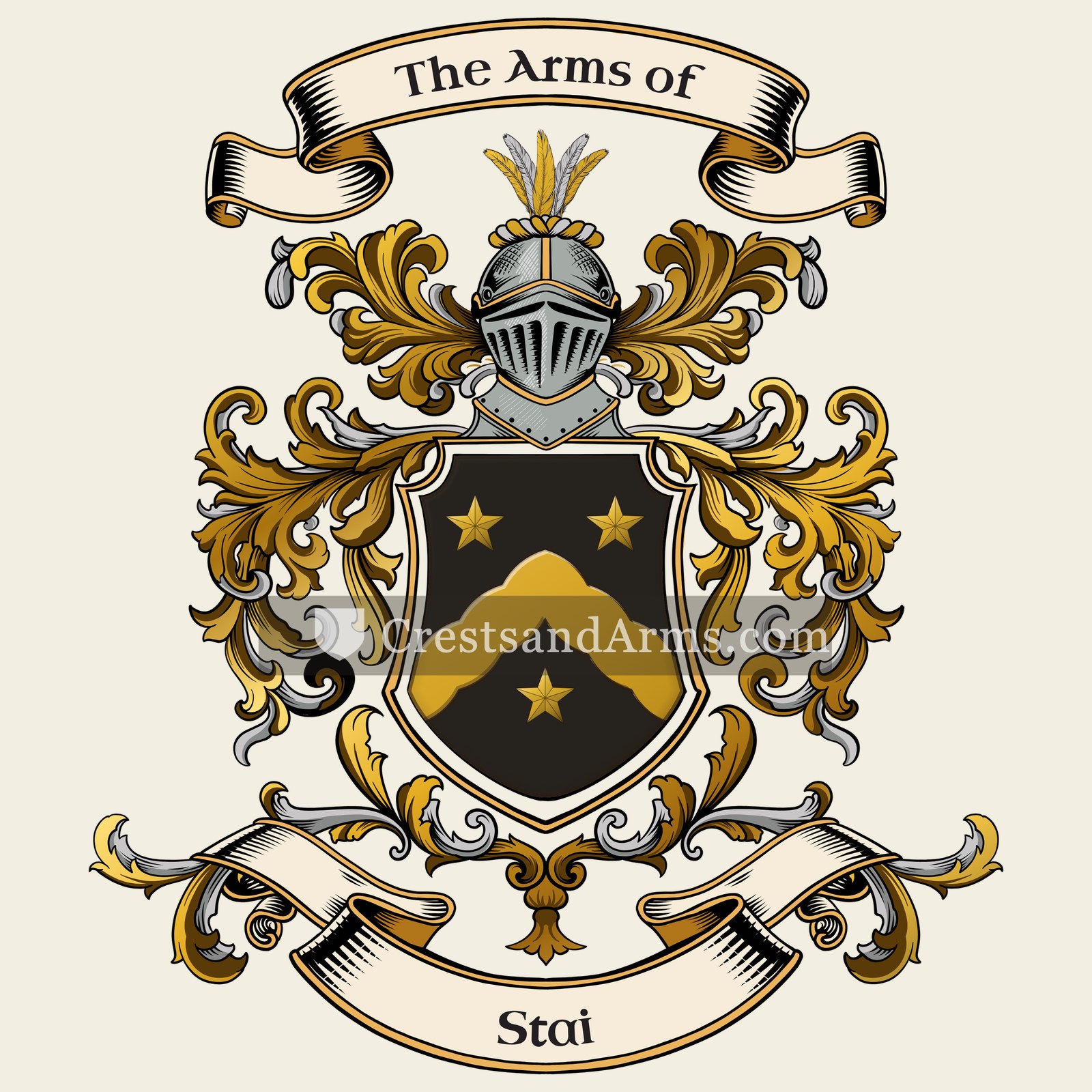 The Stai coat of arms, drawn from the recorded blazon
