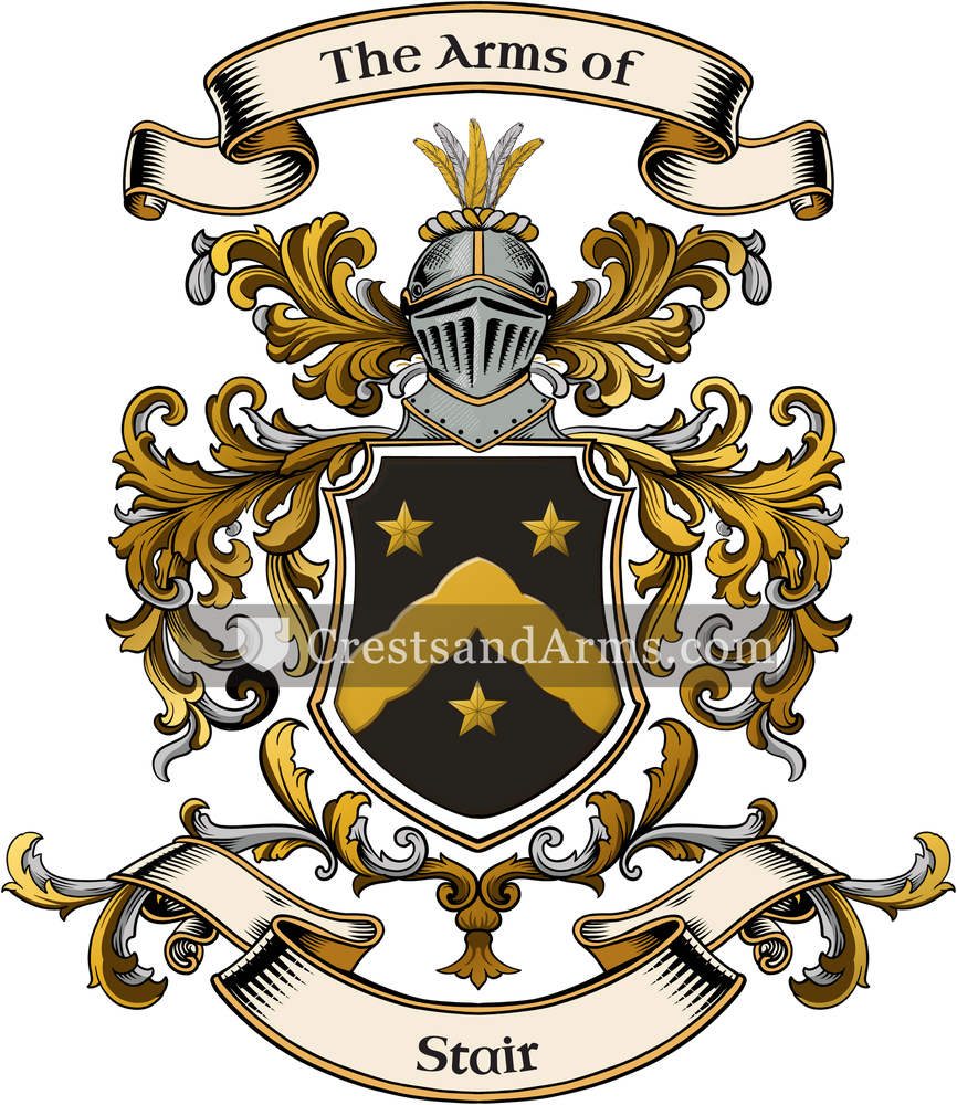 The Stair coat of arms, drawn from the recorded blazon