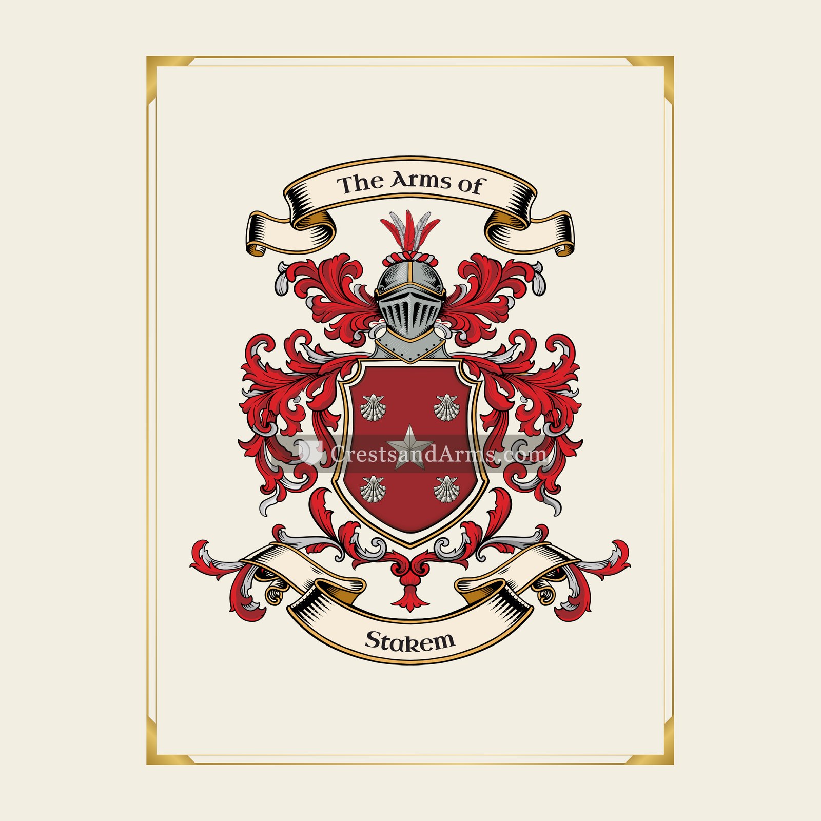 With gold border