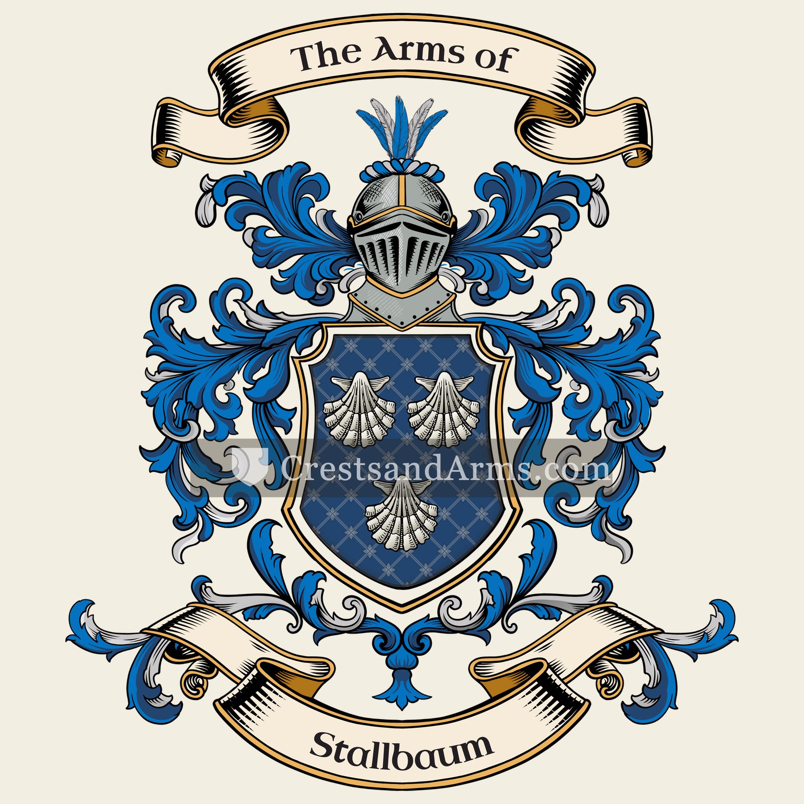 The Stallbaum coat of arms, drawn from the recorded blazon