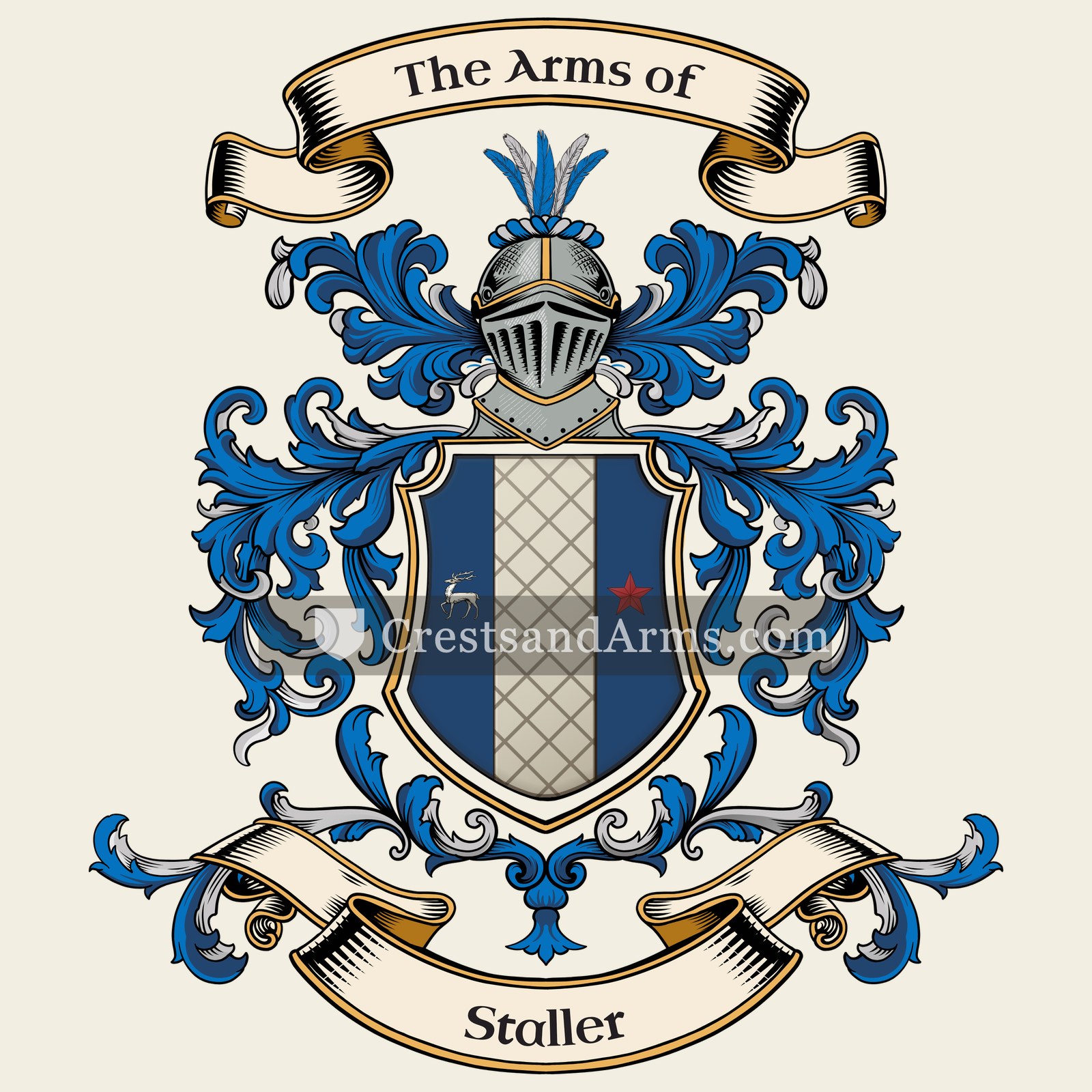 The Staller coat of arms, drawn from the recorded blazon